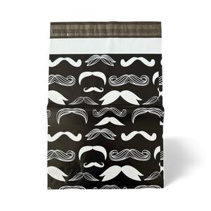 10 Black and White Mustache Print Mailer 10x14
